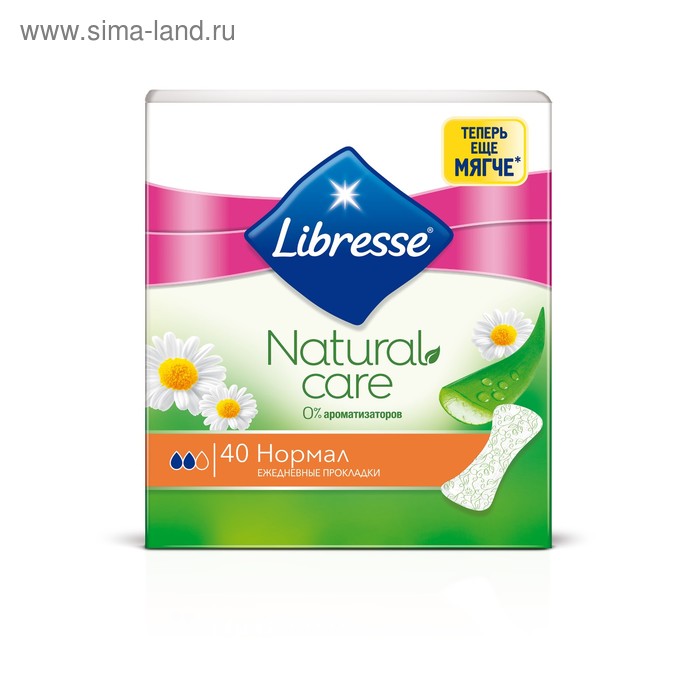 Ежедневные прокладки Libresse Natural Care Normal, 40 шт.