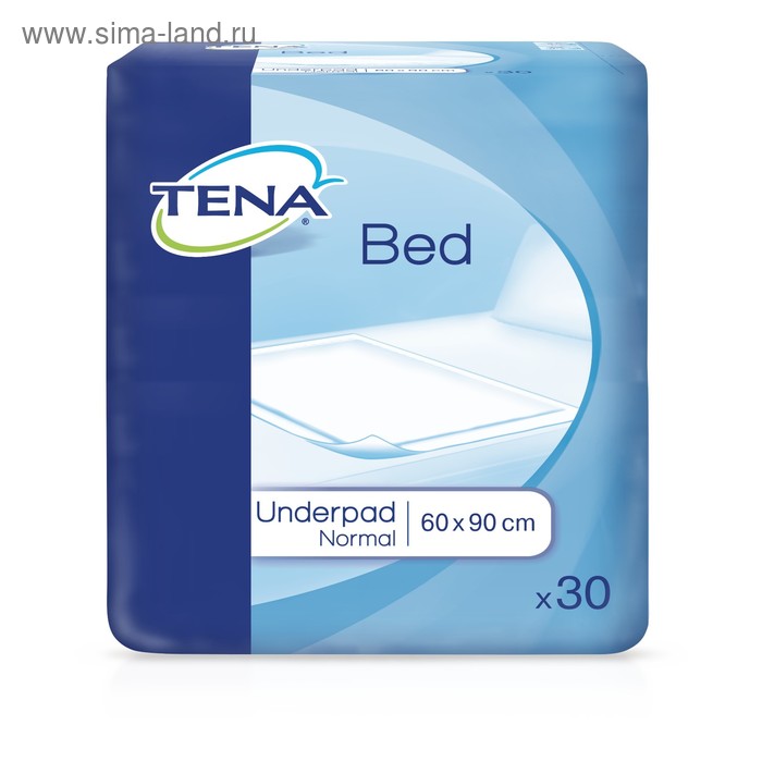 Впитывающие простыни Tena Bed Normal, одноразовые, 60х90 см, 30 шт tena bed underpad normal простыни впитывающие 60х60 см 5 шт