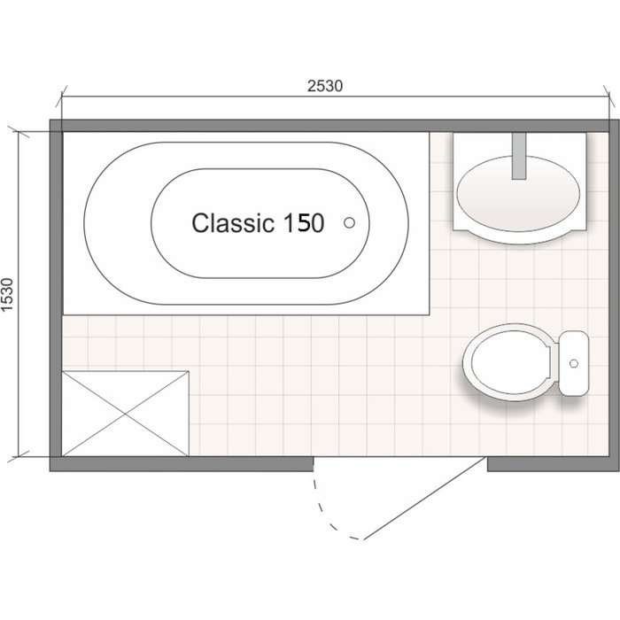 Ванна акриловая DOMANI-SPA Classic, 150 х 70 см