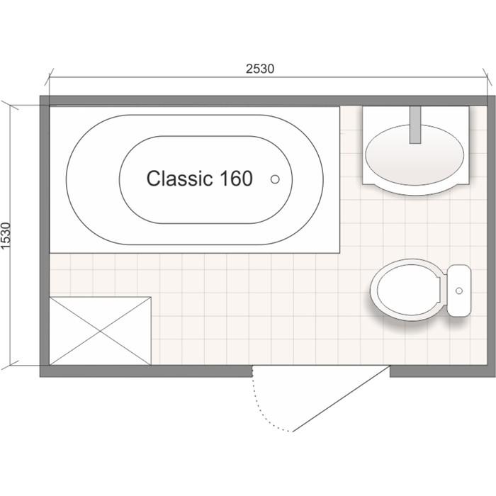 Ванна акриловая DOMANI-SPA Classic, 160 х 70 см