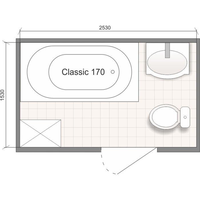 Ванна акриловая DOMANI-SPA Classic, 170 х 70 см