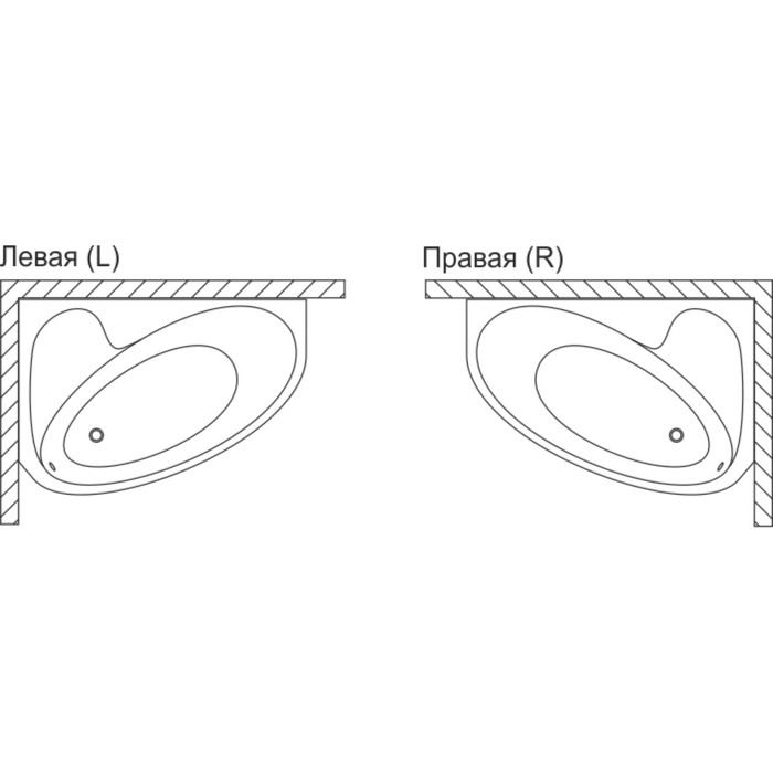 Ванна акриловая DOMANI-SPA Flora 150 L, левая