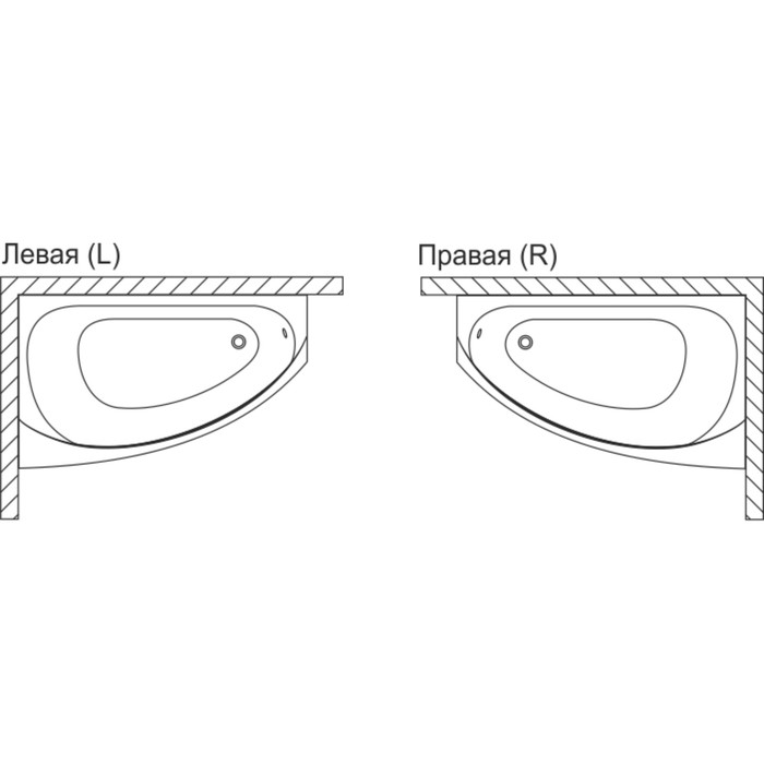 Ванна акриловая DOMANI-SPA Style 160 L, левая
