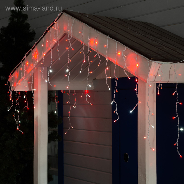 

Гирлянда «Бахрома» 3 × 0.6 м, IP44, УМС, белая нить, 160 LED, свечение красное, мерцание белым, 220 В