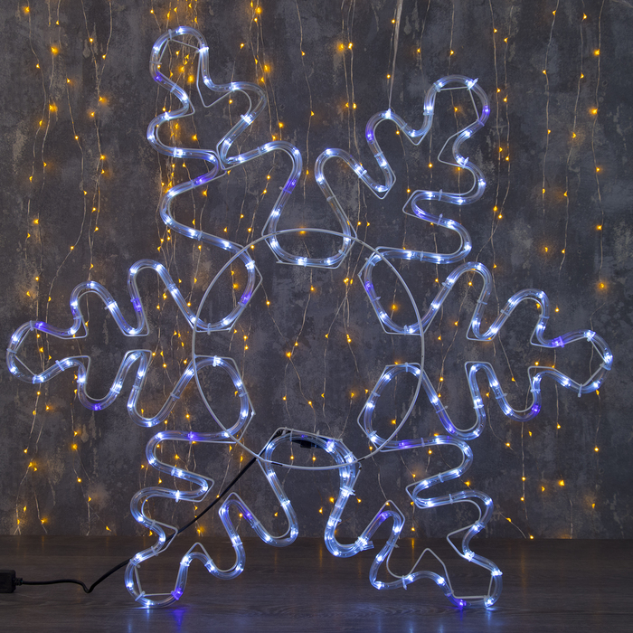 Фигура дюралайт "Снежинка" 78х78 см, 168/28 LED, мерцание, 220V, БЕЛЫЙ-СИНИЙ