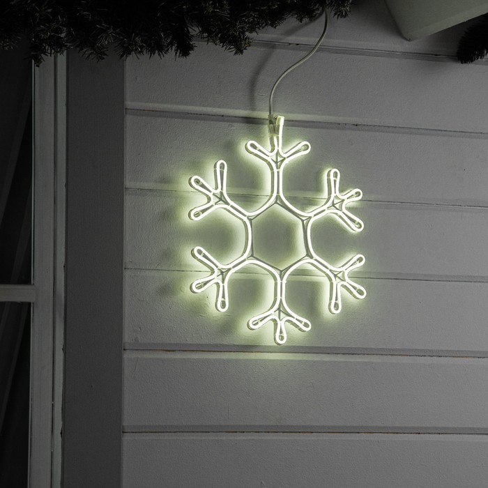 Неоновая фигура «Снежинка», 40 см, 360 LED, 220 В, свечение белое