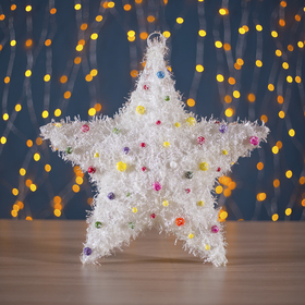 

Фигура текстиль "Звезда с шариками", 10 LED, 36х8 см, от батареек (не в компл)