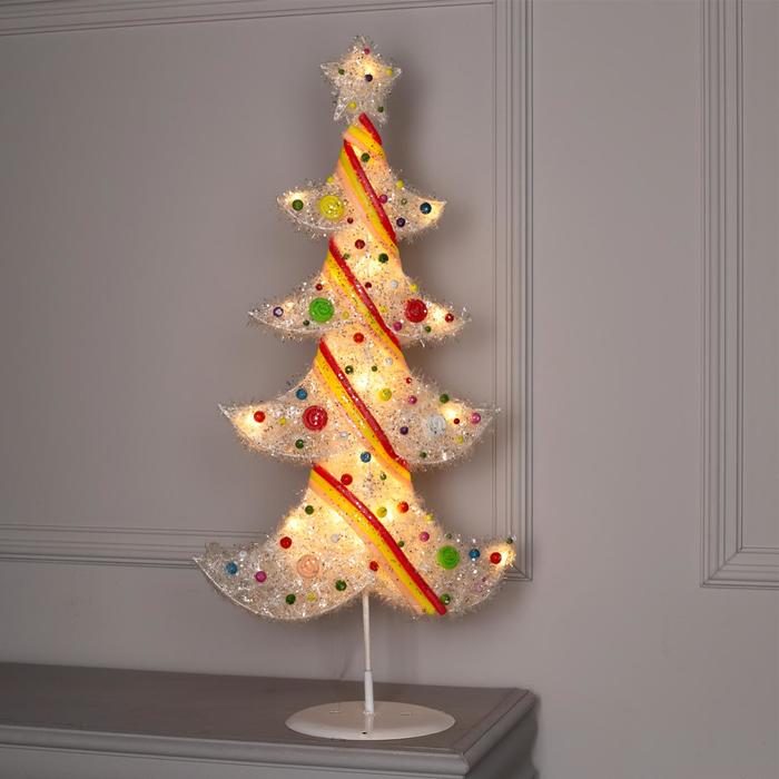 Фигура новогодняя "Ёлка с шариками", 25 LED, 80 см, от батареек (не в компл)