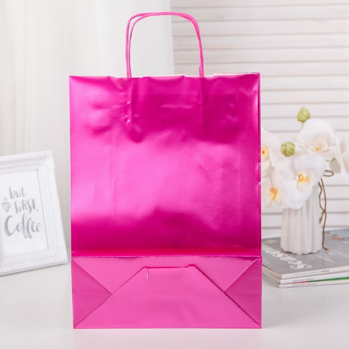 Пакет подарочный, пурпурный, 36 х 27 х 11 см