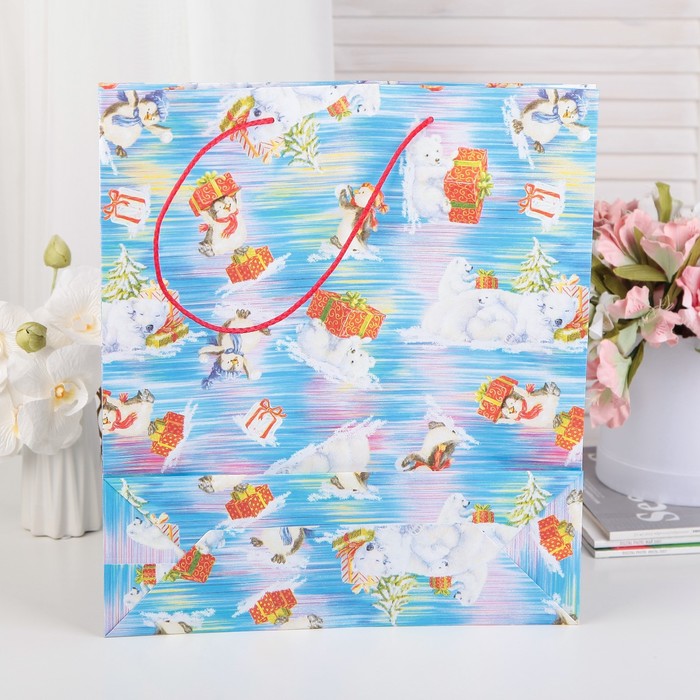 Пакет подарочный, "Северное сияние", 41 х 36 х 12 см