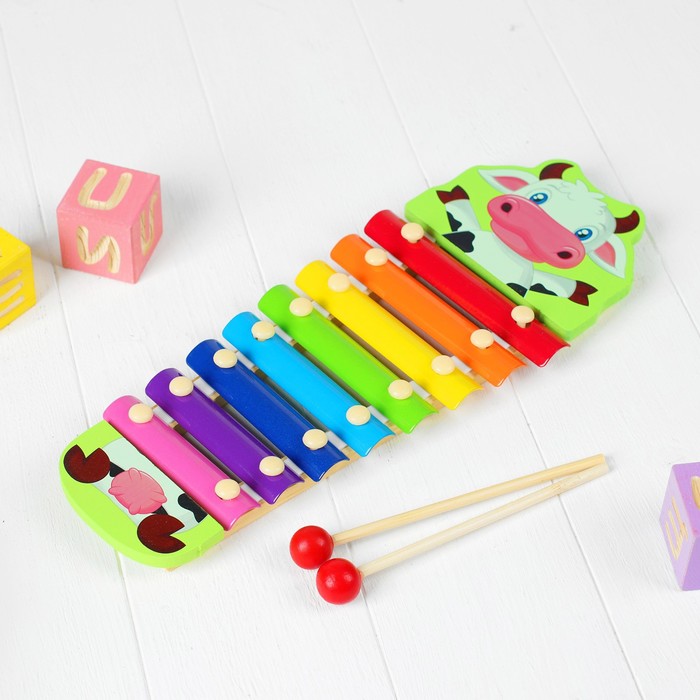 Музыкальная игрушка "Металлофон. Коровка", 8 тонов