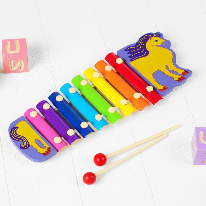 Музыкальная игрушка "Металлофон. Лошадка", 8 тонов