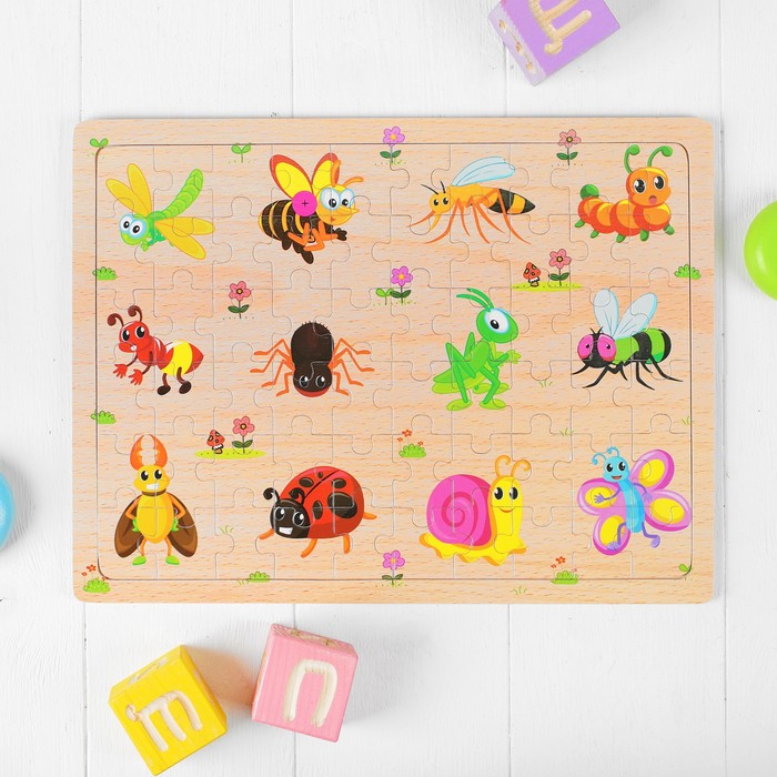 Пазл "Весёлые насекомые"