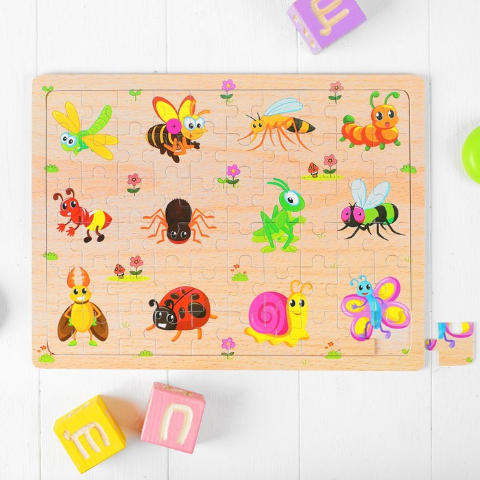 Пазл "Весёлые насекомые"