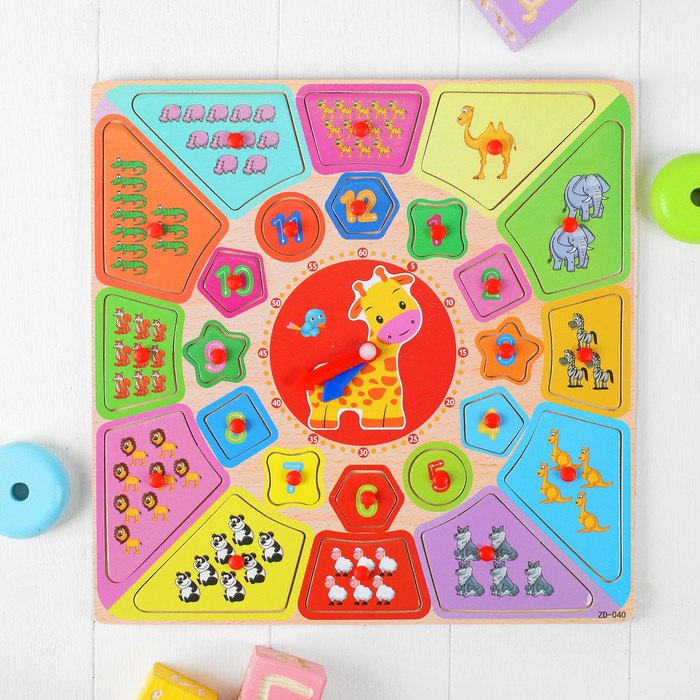 Часы рамка-вкладыш "Зверята"