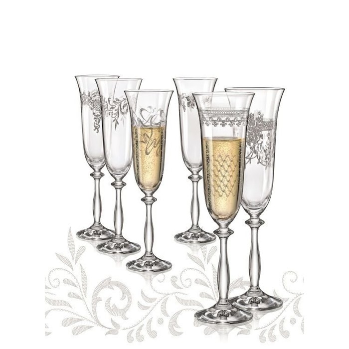 Набор бокалов для шампанского «Анжела», 190 мл, 6 шт