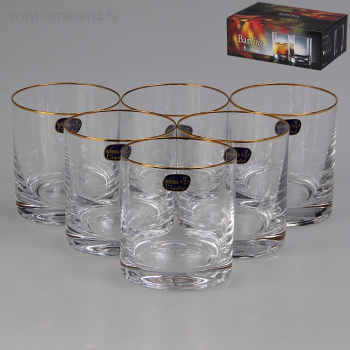 Набор стаканов для виски «Барлайн», 280 мл, 6 шт. набор стаканов для виски барлайн 2 шт 410 мл хрустальное стекло