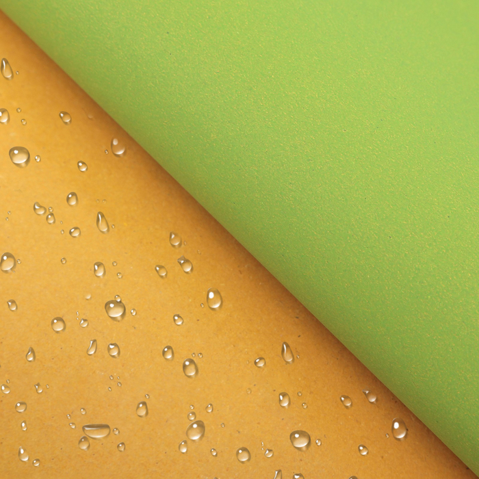 Бумага для декорирования крафт, водонепроницаемая, зелёный, 0,7 х 1 м