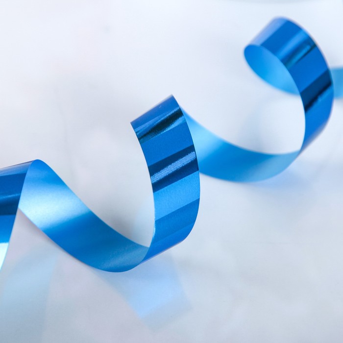 Лента декоративная, "Отражение-диагональ", синяя, 19 мм х 50 м