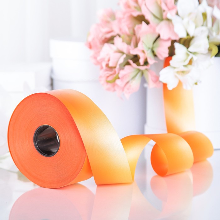 Лента декоративная "Слияние", переход цвета, оранжево-песочный, 48 мм х 100 м