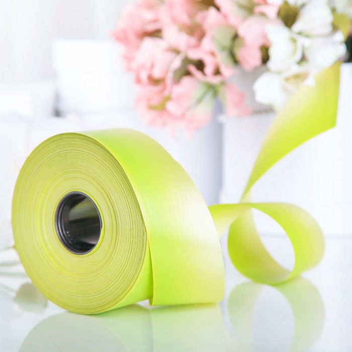 Лента декоративная "Слияние", переход цвета, жёлто-зелёная, 48 мм х 100 м