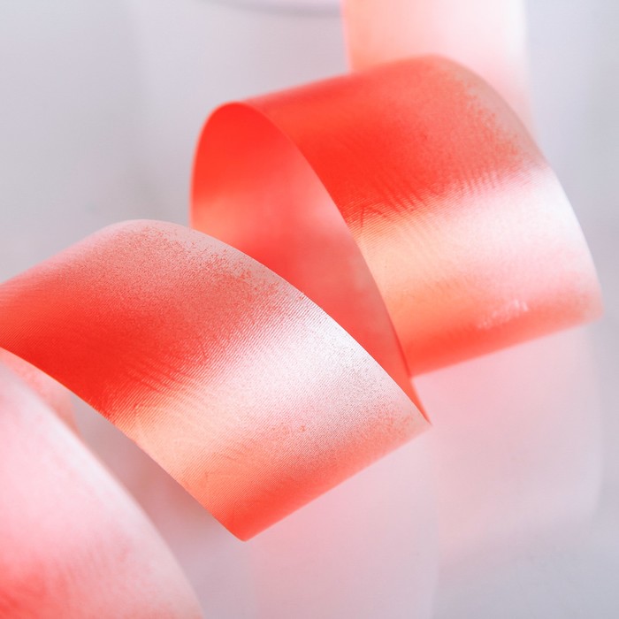 Лента декоративная "Слияние", переход цвета, красно-белая, 48 мм х 100 м