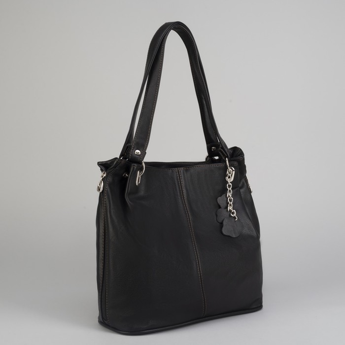 Сумка женская, отдел с перегородкой на молнии, наружный карман, цвет чёрный