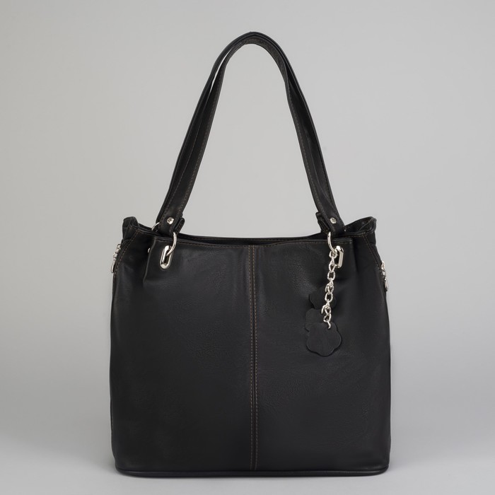 Сумка женская, отдел с перегородкой на молнии, наружный карман, цвет чёрный