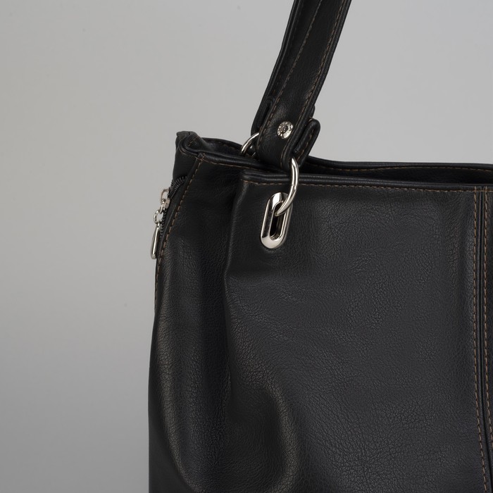 Сумка женская, отдел с перегородкой на молнии, наружный карман, цвет чёрный