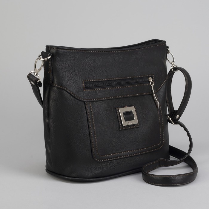 Сумка женская, 1 отдел на молнии, наружный карман, цвет чёрный