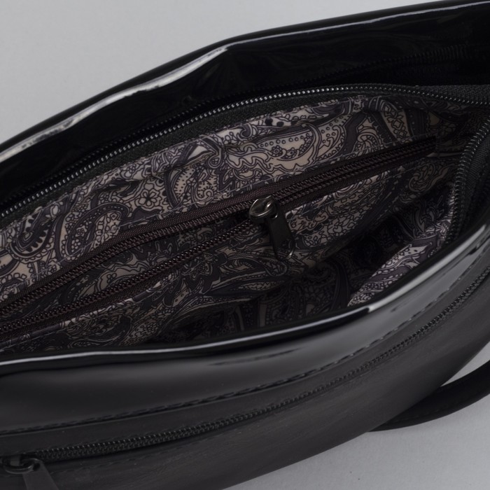 Сумка женская, отдел с перегородкой на молнии, наружный карман, регулируемый ремень, цвет чёрный