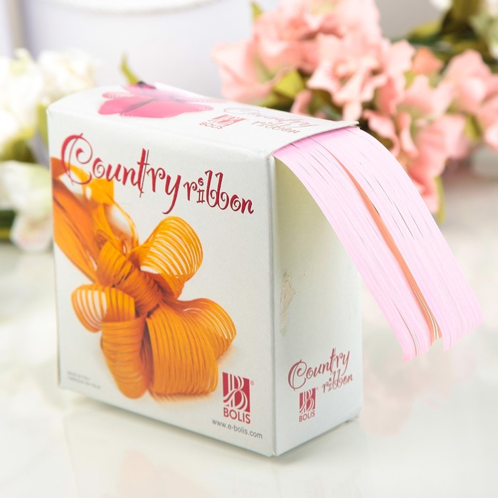 Рафия, двухцветная, розово-зеленая, 25 мм х (50 м + 50 м), набор