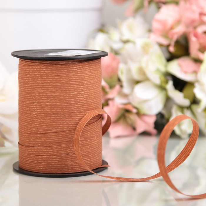 Лента декоративная, LYNN, двусторонняя, коричневя, 10 мм х 250 м