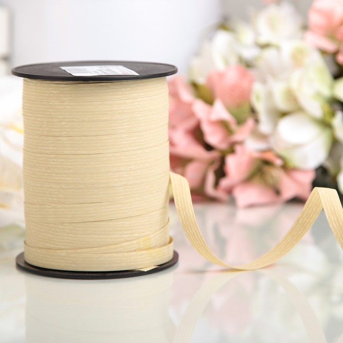 Лента декоративная, LYNN, двусторонняя, бежевая, 10 мм х 250 м