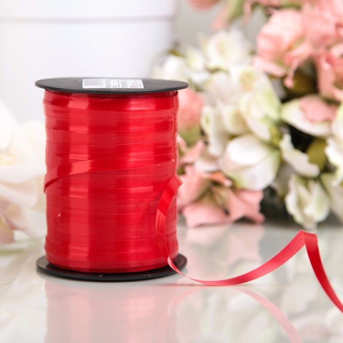 Лента декоративная "Карминово красный", 7 мм х 500 м