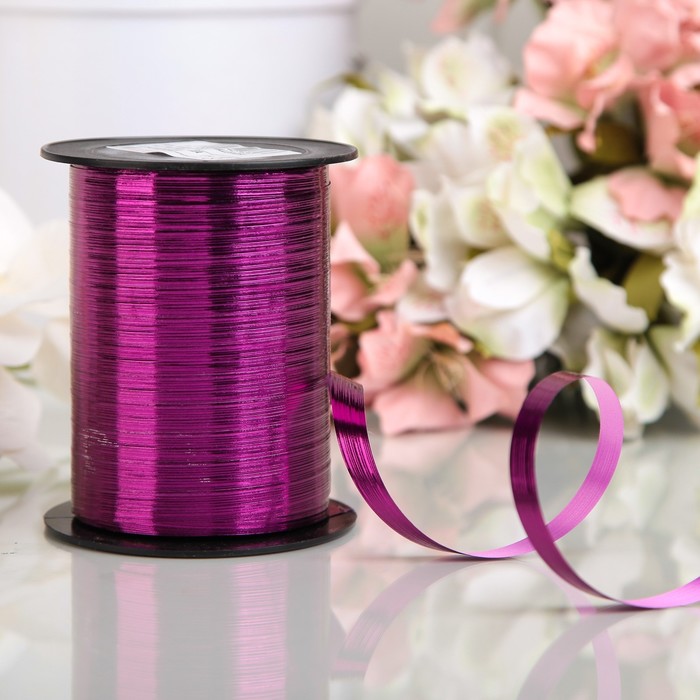 Лента декоративная, "Отражение", рельефная, пурпурная, 10 мм х 150 м