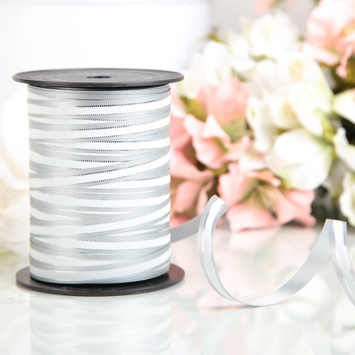 Лента декоративная DIPLOMAT reflex, платино-серебряная, 10 мм х 150 м