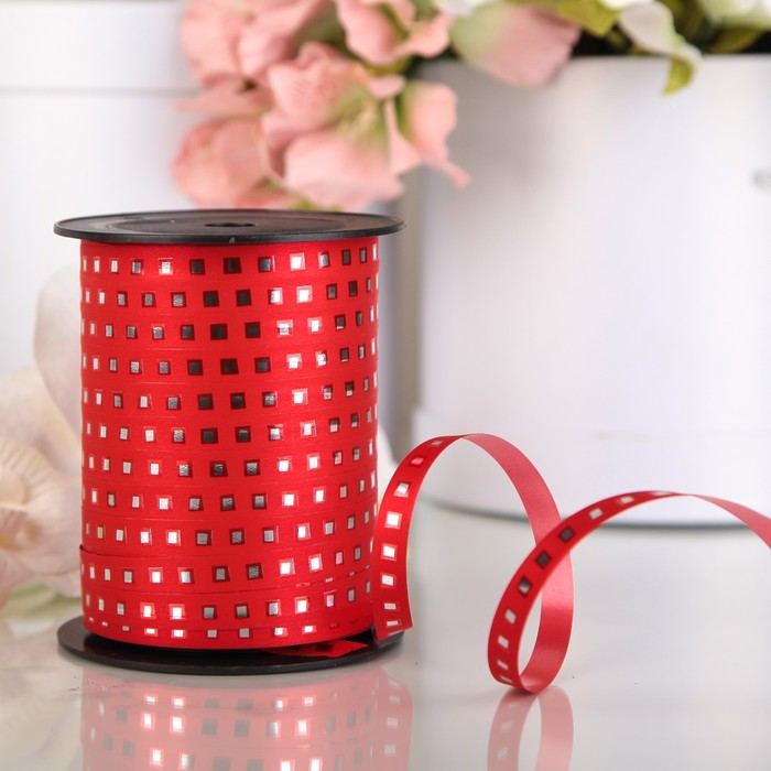 Лента декоративная BOSTON reflex, красная, 10 мм х 150 м