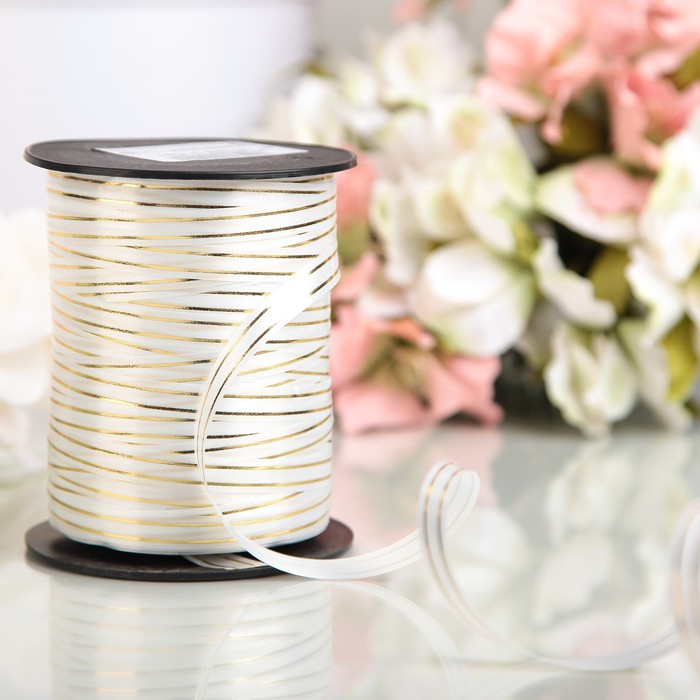 Лента декоративная "Глория", белая, 10 мм х 250 м