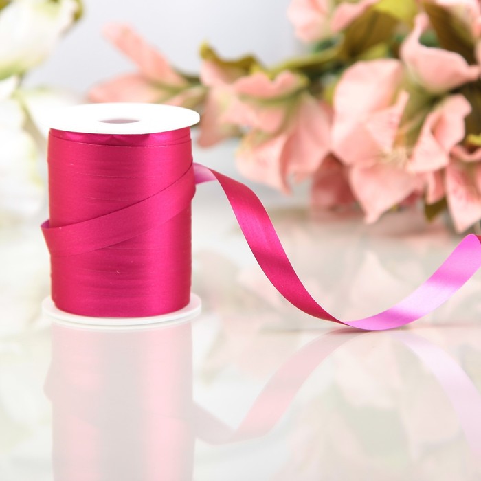 Лента декоративная &quot;Шелк&quot;, металлизированная, фуксия, 10 мм х 10 м