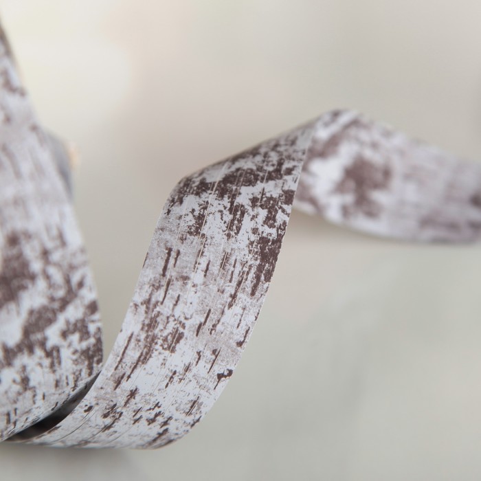 Лента декоративная, WOODLY CORTECCIA, двусторонняя, светло-серая, 24 мм х 100 м