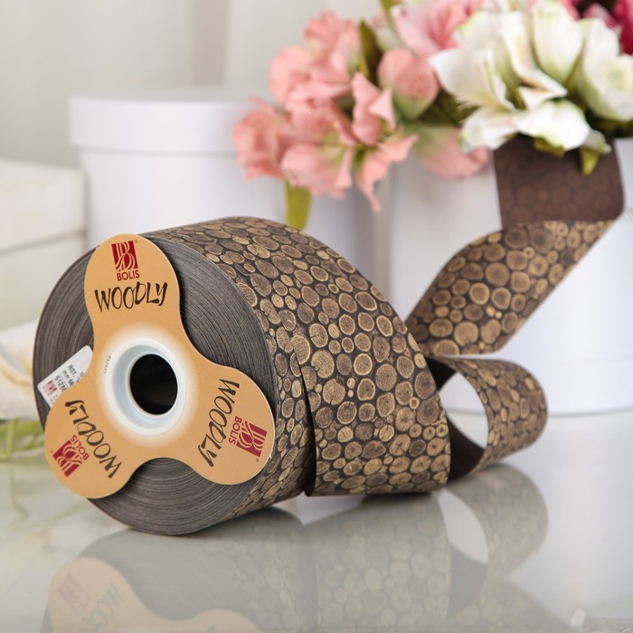 Лента декоративная WOODLY TRONCHI, двусторонняя, 66 мм х 100 м