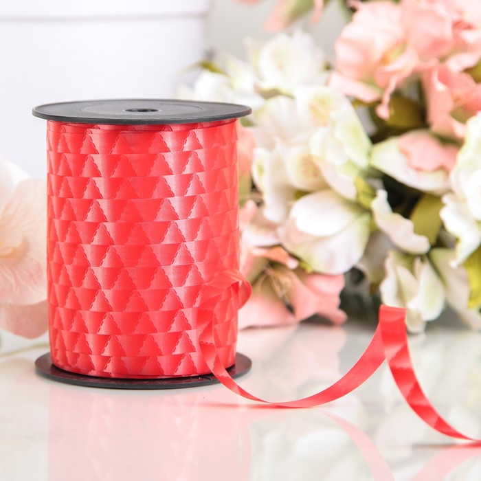 Лента декоративная &quot;Наппа&quot;, красный, 10 мм х 250 м