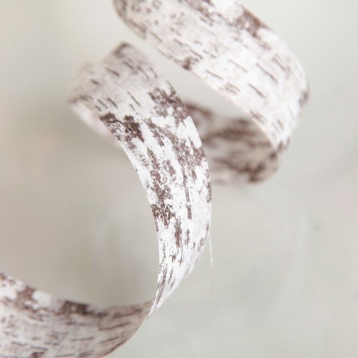 Лента декоративная, WOODLY CORTECCIA, двусторонняя, белая, 24 мм х 100 м