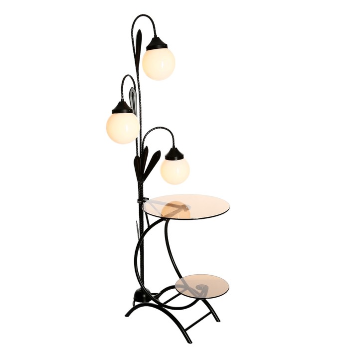 Светильник напольный со столиком "Белые шары" Е27 3х40W 174х38х54 см