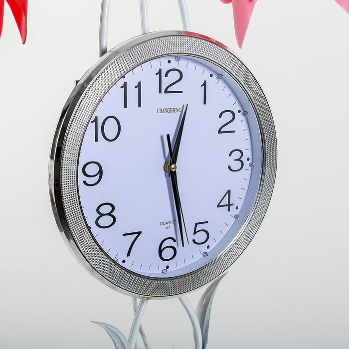 Светильник напольный со столиком и часами LED "Акито" Е27 3х40W белый 163х60х36,5 см