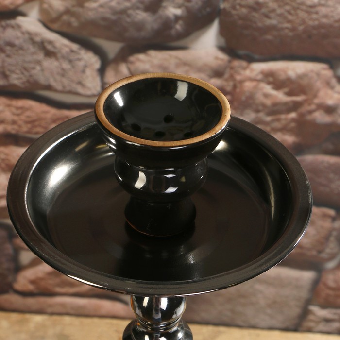 Кальян 67см 1тр, колба ваза чёрная, вставки на шахте акрил 1кр прозрачный, 15х65 см