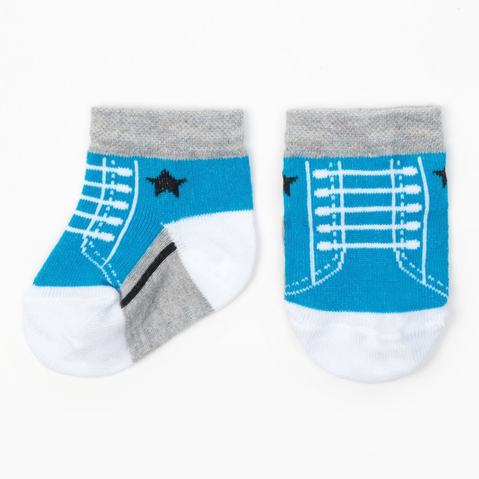 Носки Крошка Я "Кроссовки" 8-10 см, голубой