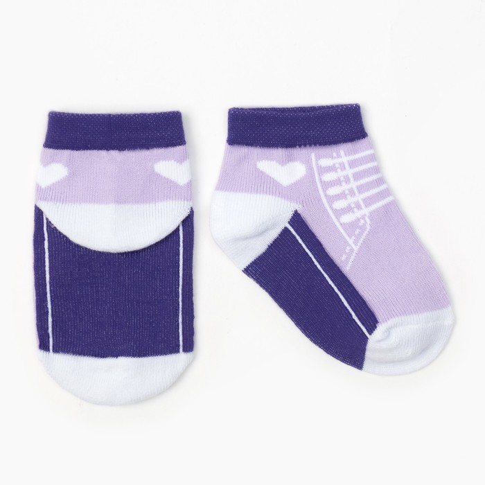 Носки Крошка Я "Кроссовочки" 8-10 см, сиреневый
