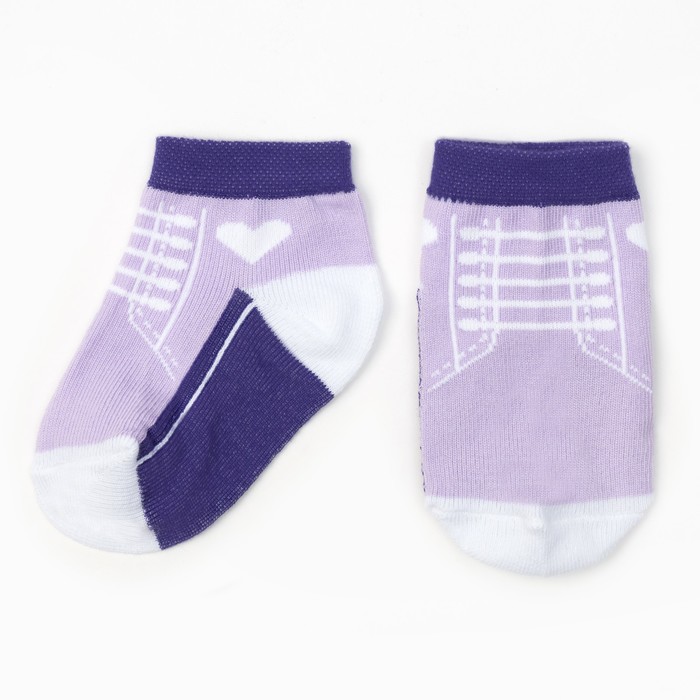 Носки Крошка Я "Кроссовочки" 12-14 см, сиреневый